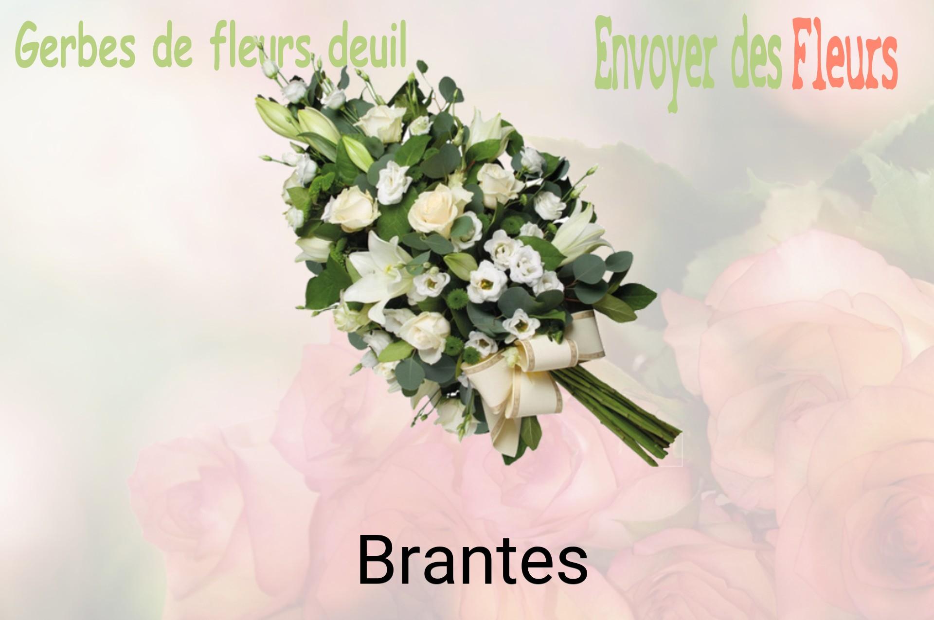 Gerbe de fleurs de deuil livrée à Brantes